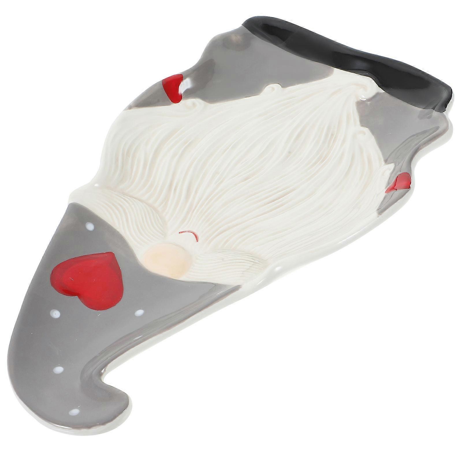 1 Pc Christmas Santa Clause Shape Plate Ceramic Dish Kitchen Tableware