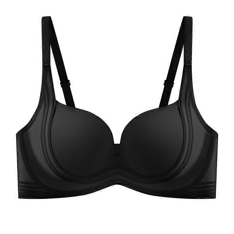 Beige Seamless Support Bra with Adjustable Straps and Push-Up Effect