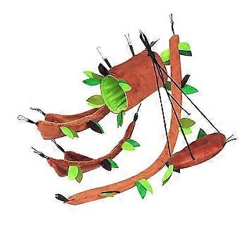 5Pcs Hamster Swing Toy Plush Hanging Set for Small Pet Play