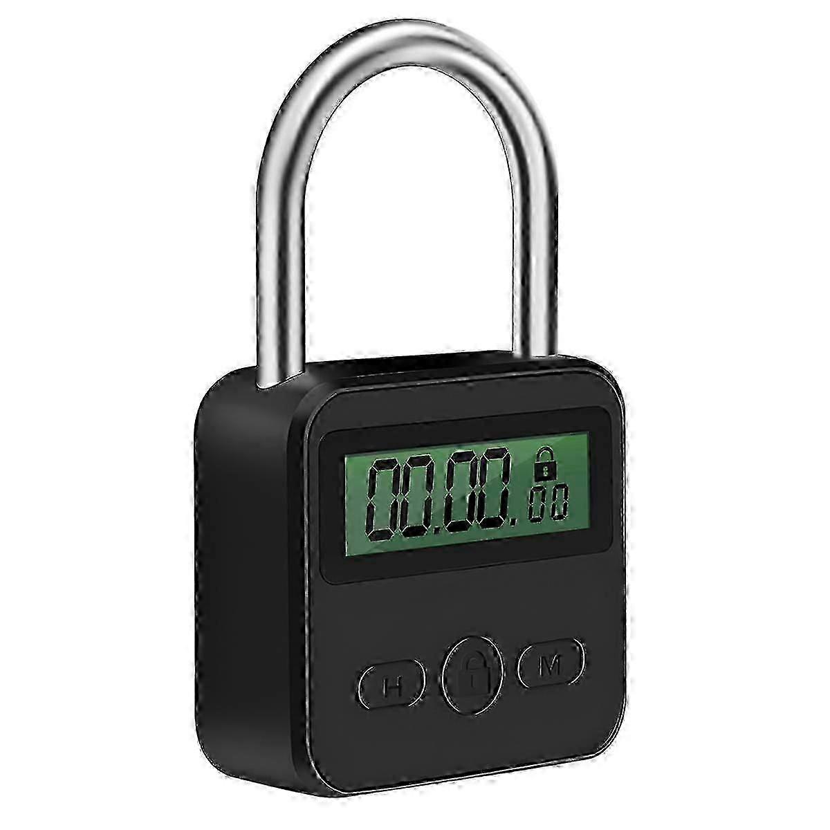 Metal Timer Lock LCD Display Multi-Function Electronic Time 99 Hours Max Timing USB Rechargeable Timer Padlock