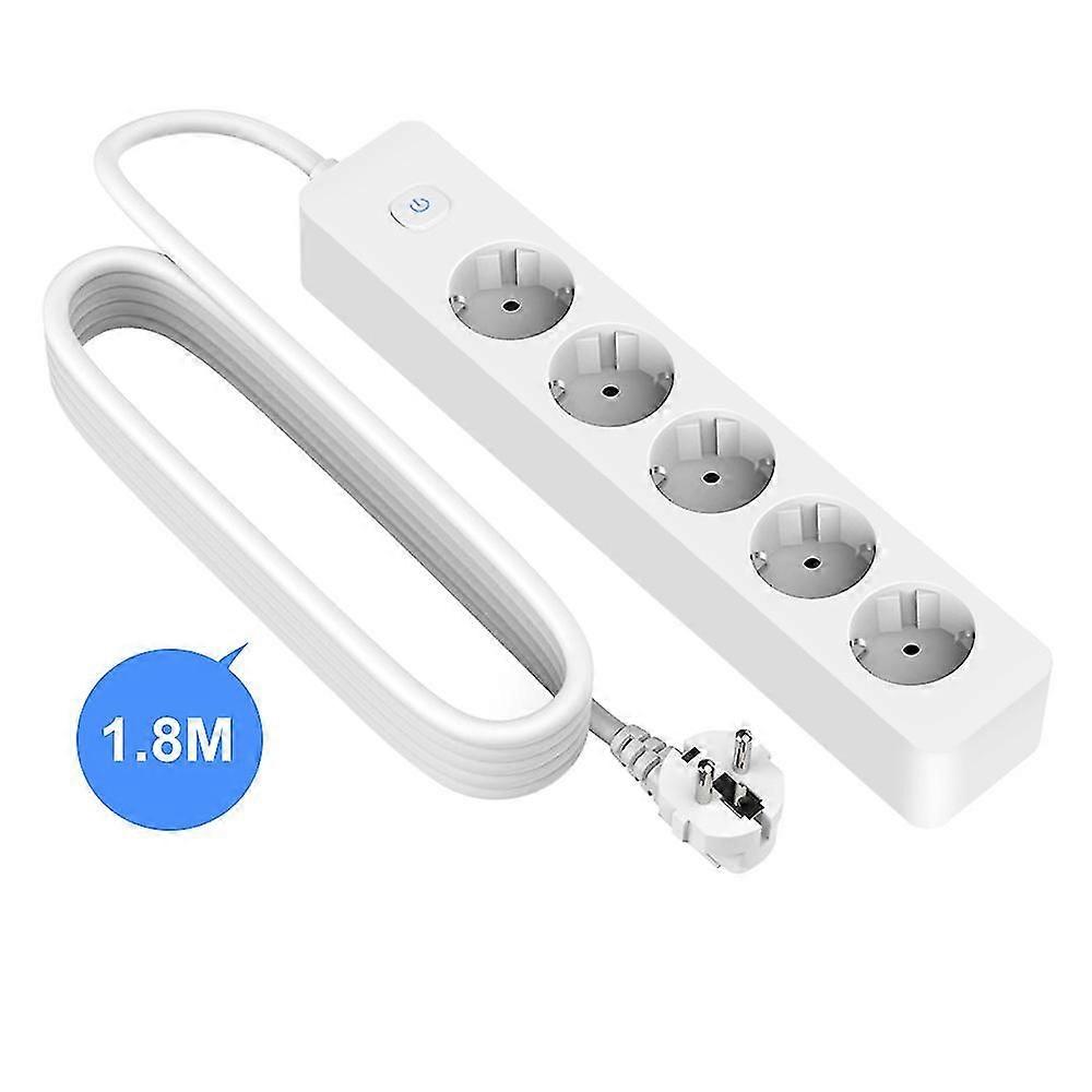 Extensión Eléctrica Multi-socket 5 Sockets 2p Blanco 1.8m, Blanco