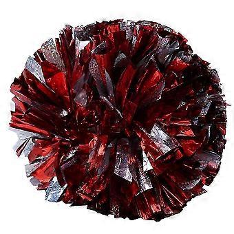 Pompons de Pom-Pom Girl für Tanzabende, sportliche Wettbewerbe (Silber und Rouge)