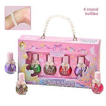 4-Pack Children's Peel-Off Nail Polish with Tear-Off Design and Water-Soluble Formula, Quick-Drying and Easy to Apply for Little Girls