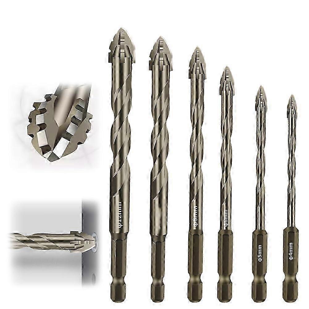 4 Flute Eccentric Drill Bit Set, Four-Flute Sawtooth Eccentric Drill Bit,Four Edged Serrated Eccentric Drill Bit