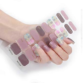 20 tiras de esmalte de uñas de gel semicurado, calcomanías para uñas, envolturas de uñas de gel impermeables (tamaño: 100) 26-27