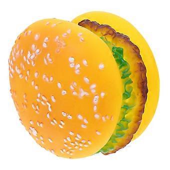 Juguete para masticar para mascotas Comida interactiva para perros Muerde de juguete chirriante Limpieza de dientes en forma de hamburguesa Juguete interactivo para cachorros Perros pequeños Gatos