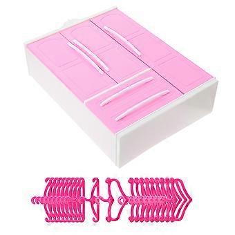 1 set poppenkast kledingkast tiny house decoratieve meubels met miniatuur hangers