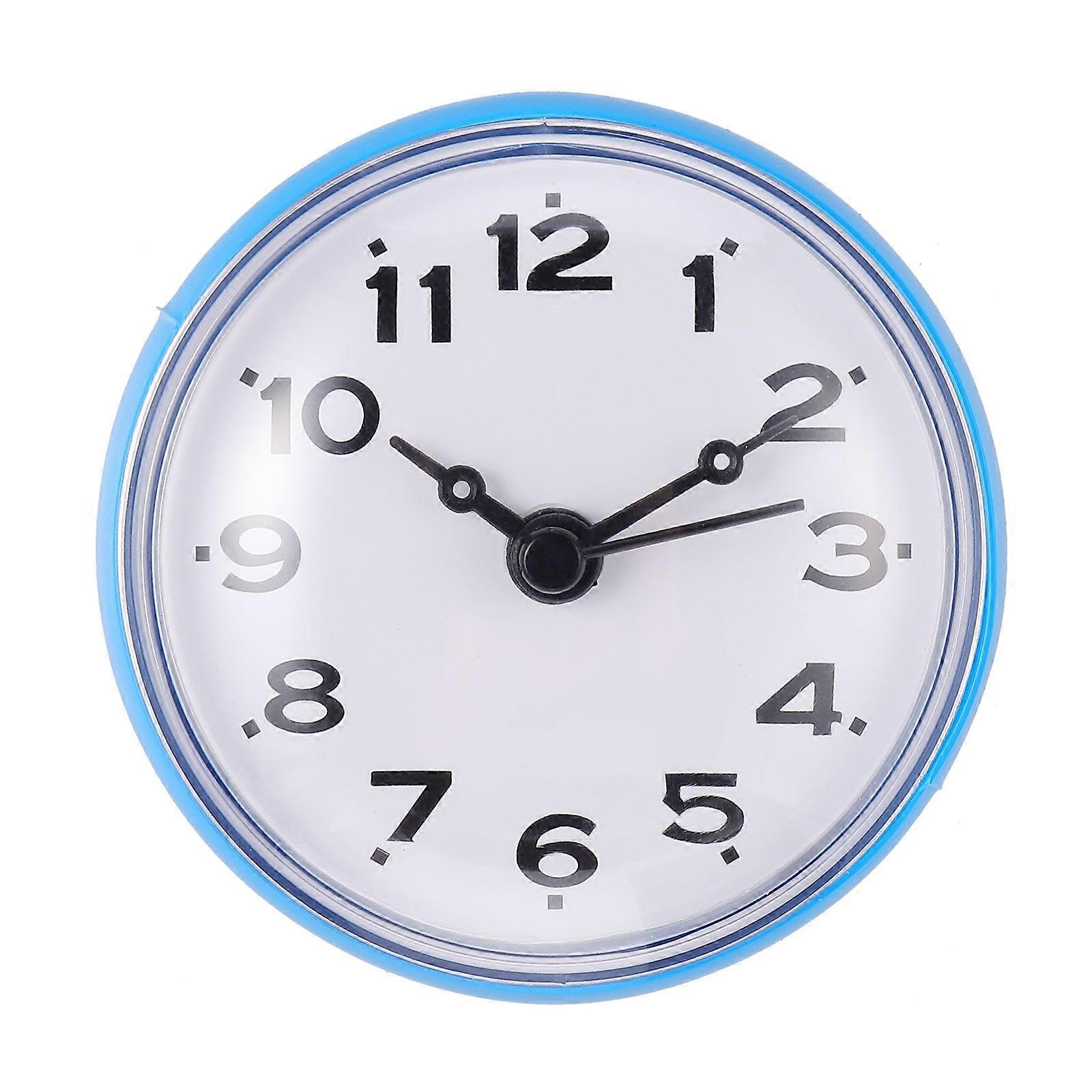 1Pc Waterproof Wall Clock Bathroom Mute Wall Clock Suction Cup Hanging Clock
