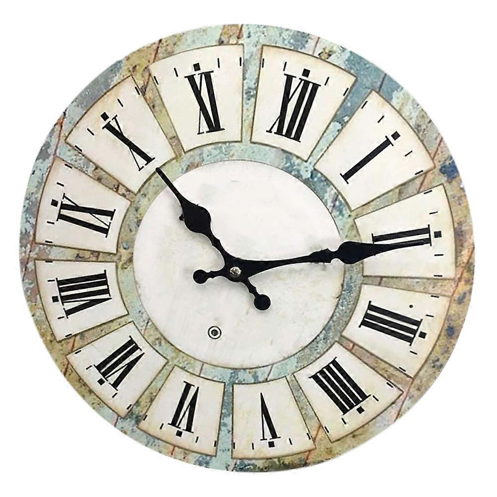 Retro Wall Clock Durable Decor Wall Clock Home Hanging Clock without Battery