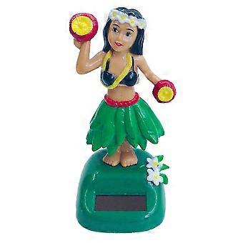 Solar Powered Hula Girl Bobblehead for Car Dashboard, Hawaiian Dancing Toy with LightActivated Motion