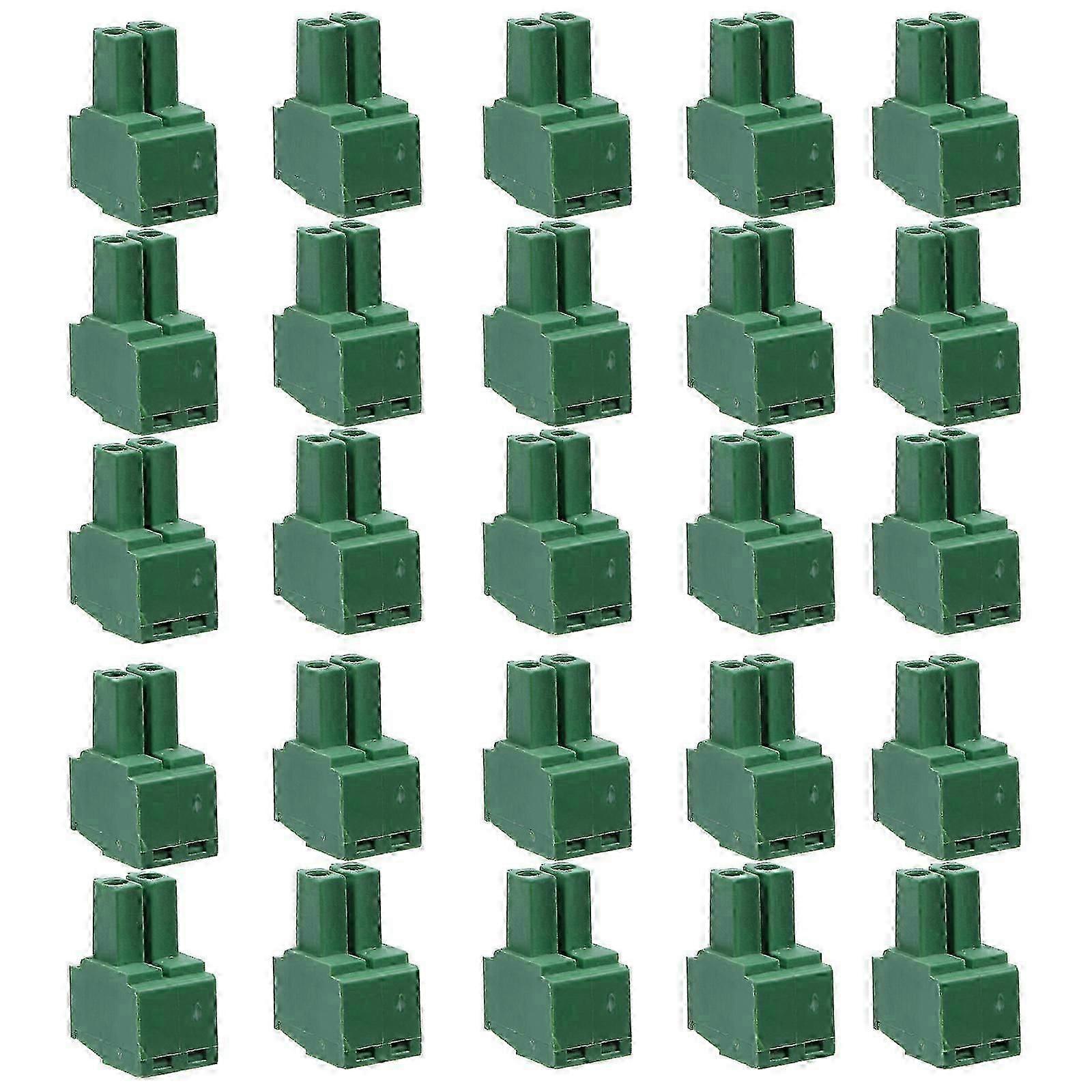 Pcb Terminal Block Connector for Machine Function with 50Pcs Green Plastic Screw Terminal Blocks