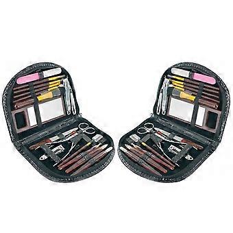 2 Pack Manicure Set with Mirror, 18 Piece Nail Care Kit, Gift Ready for Women, Travel Size