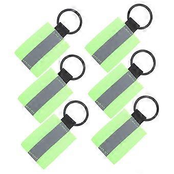 6Pcs Reflective Keychain Strips for Backpacks  Visibility Zipper Pulls Fluorescent Green