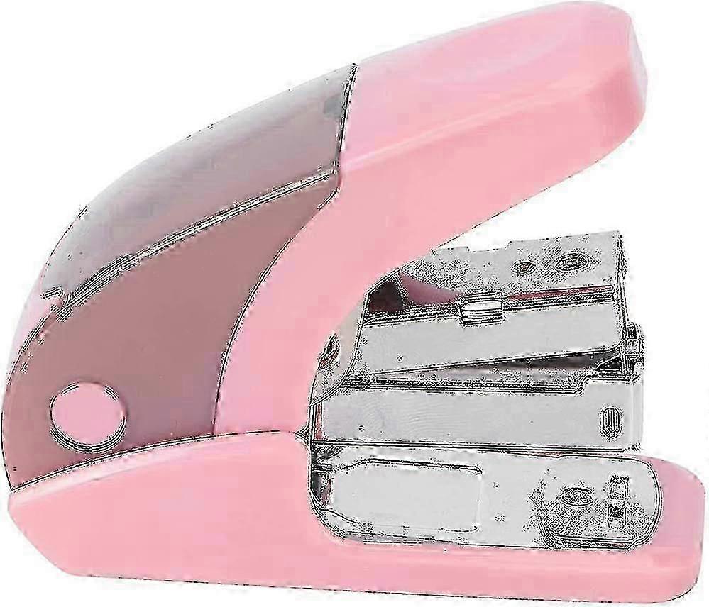 Multifunctional Mini Stapler with Storage Bin for Office & School Use - Pink Stitcher
