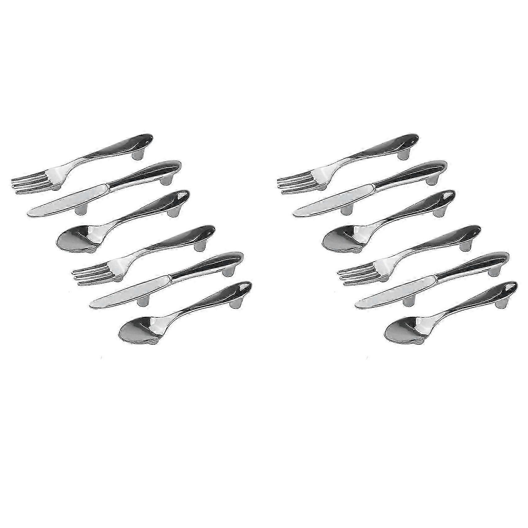 6pc Knife Spoon Compatible Withk Kitchen Cabinet Closet Drawer Pull Handles Knobs