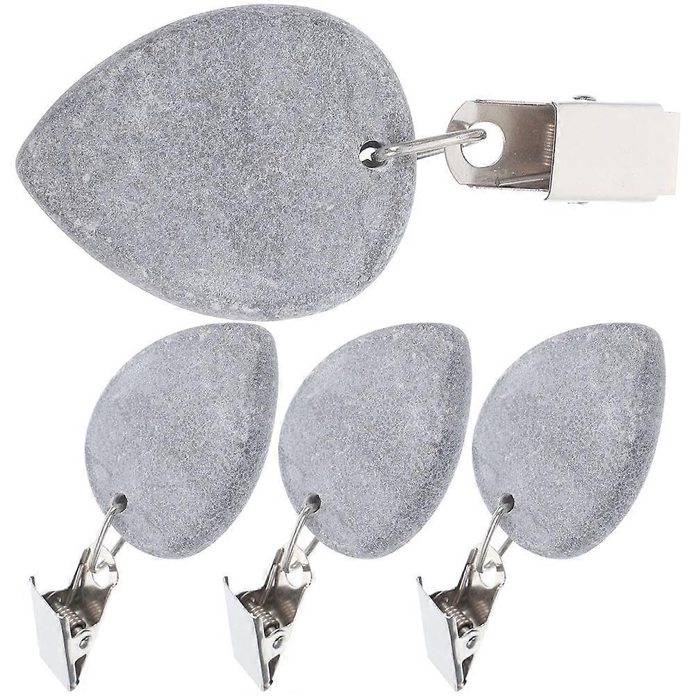 Marble Tablecloth Weights Clips for Securing 24Pcs Grey Table Covers