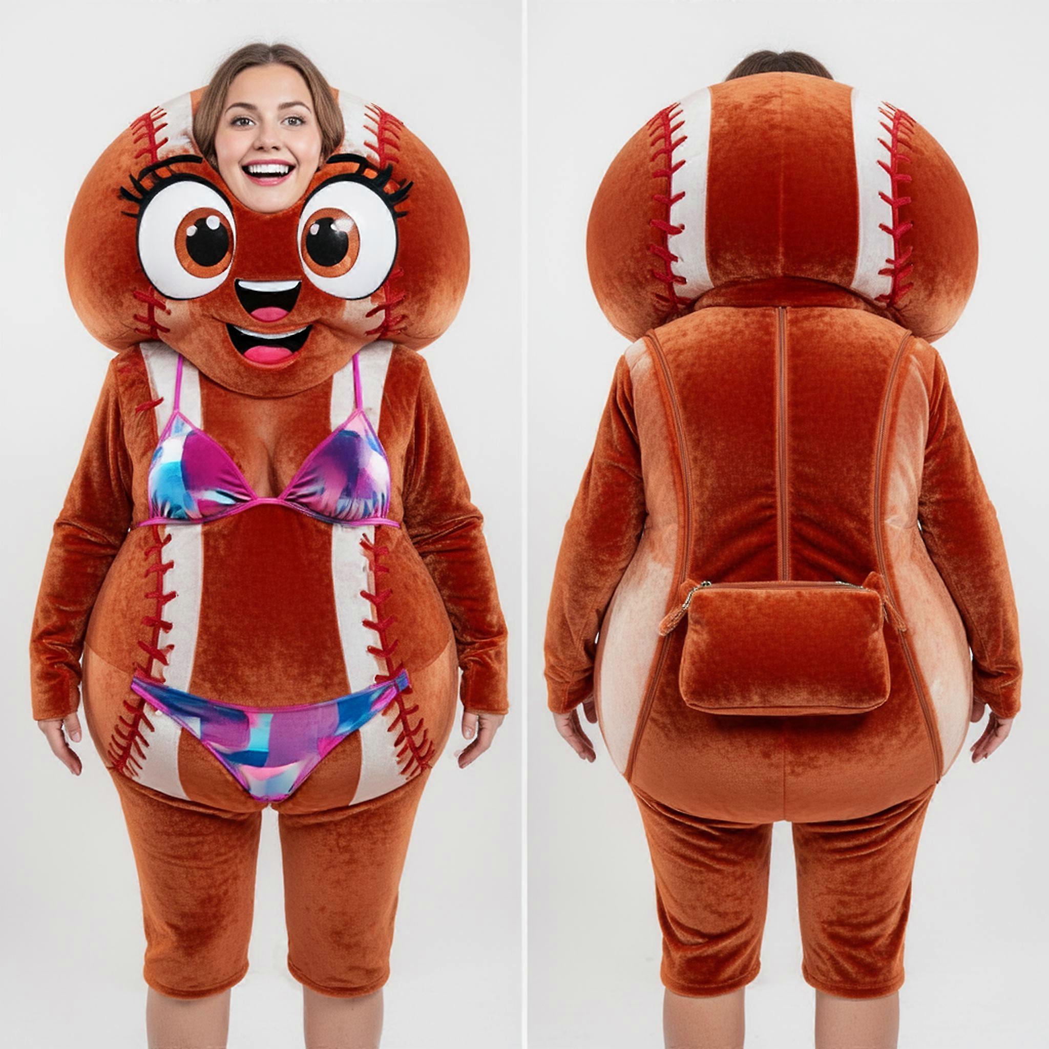 MASTICOT Rust Orange Wide Eyed Baseball Ball Mascot
