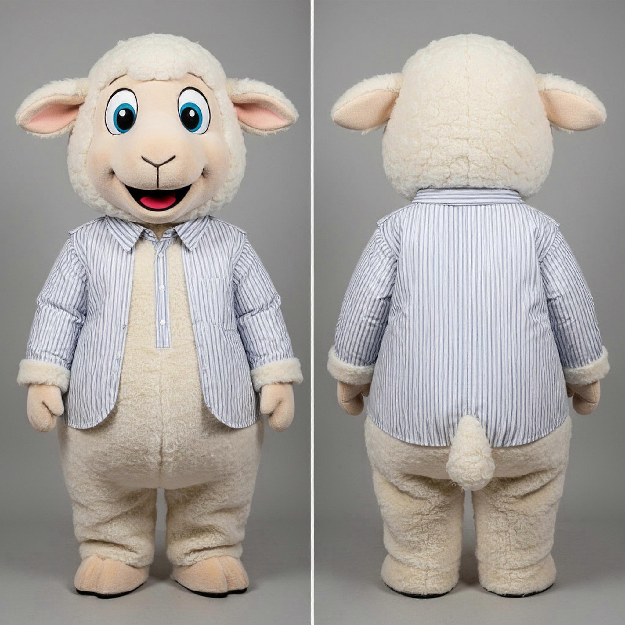 MASTICOT Creamy Fluffy Merino Sheep Mascot