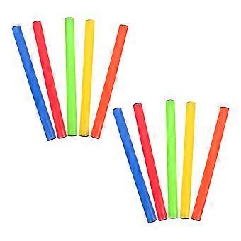 Assorted Color Relay Track and Field for Running Use 10Pcs Plastic Sticks