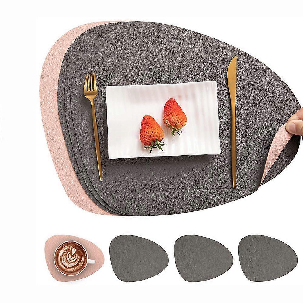 Faux Leather Placemats Dining, Waterproof Table, Modern Table
