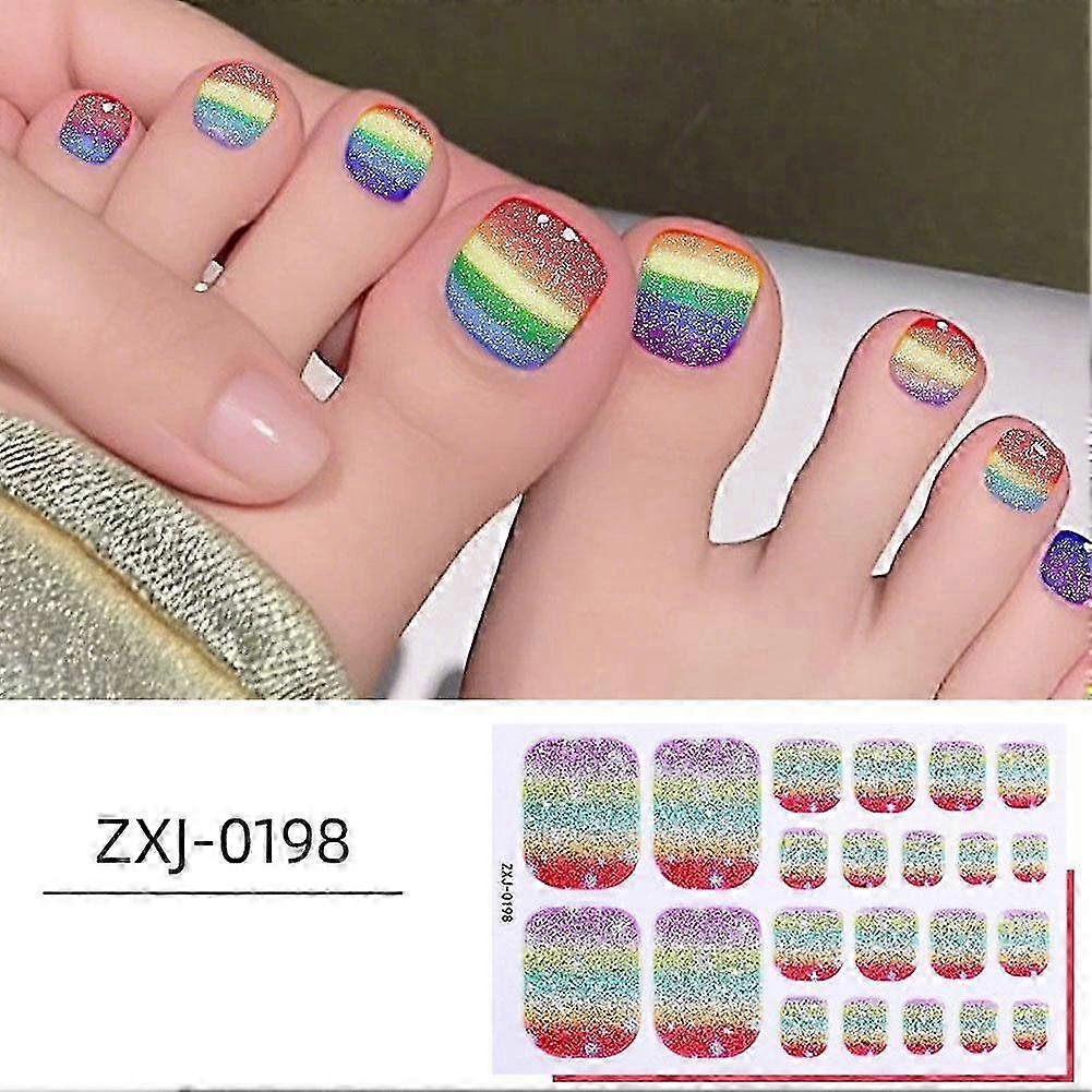 Glitter Rainbow Toe Nail Stickers