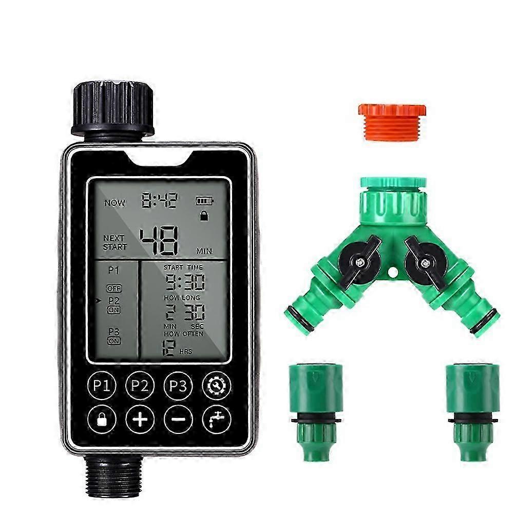 Automatic Irrigation Controller with LCD Display, Electronic Garden Watering Timer, Intelligent Valv