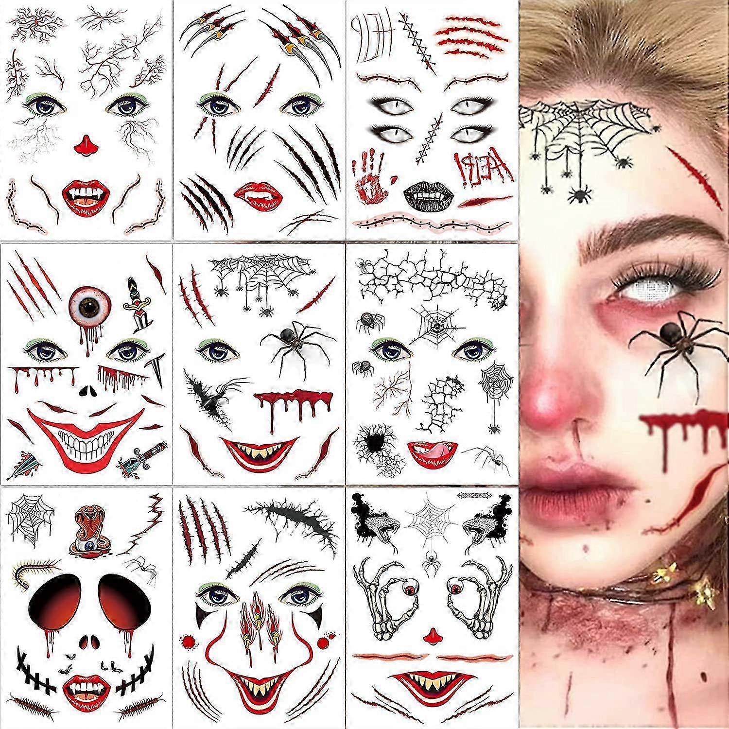 Realistic Scar Face Temporary Tattoos