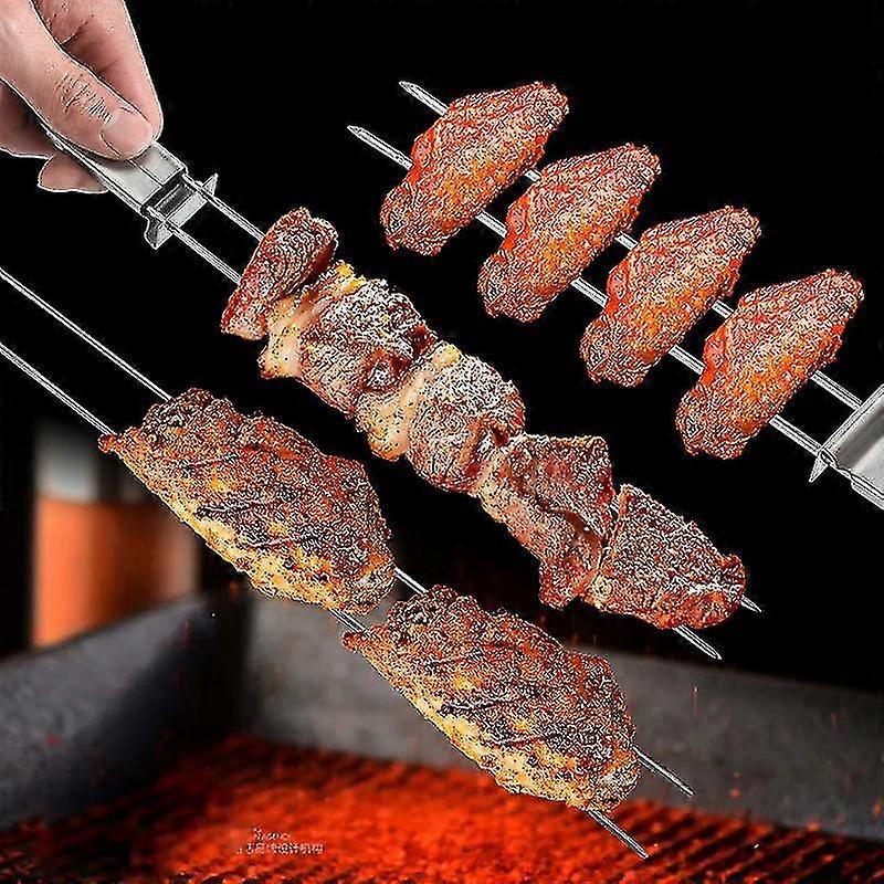 Oblique Flat Stainless BBQ Skewer Set