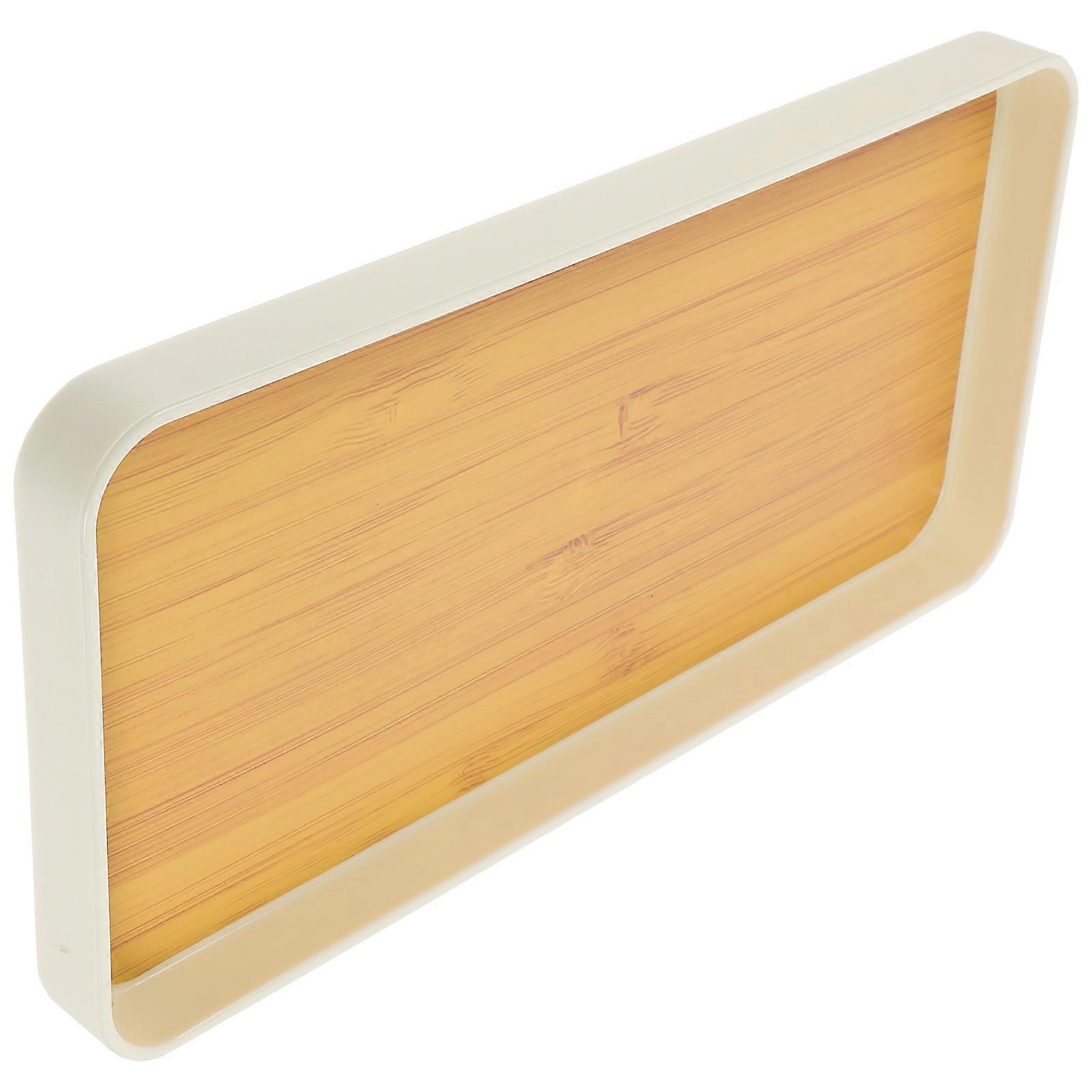 Rustic Wood Grain Fruit Serving Plate Rectangular Tray for Home Use