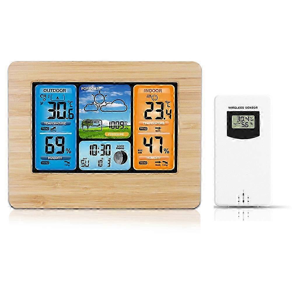 Digital Weather Station Clock Weather compatible withecast Barometer Thermometer Hygrometer with Wireless Outdoor Sensor