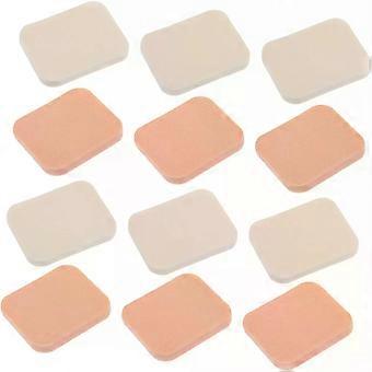 12pcs White Makeup Sponge Pads for Women, Small Synthetic Sponge Powder Puff Suitable for Foundation and Concealer, Comfortable Cosmetic Face Sponge M