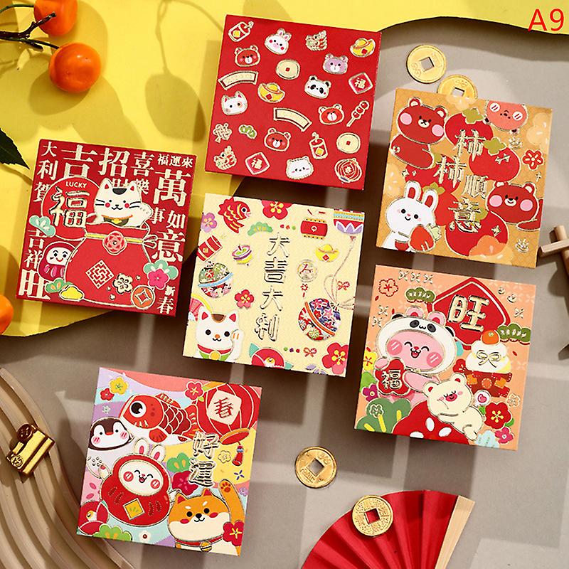 6pcs Nouvel An chinois 2023 Rabbit Red Envelope New Year Red Packet Gift Envelope