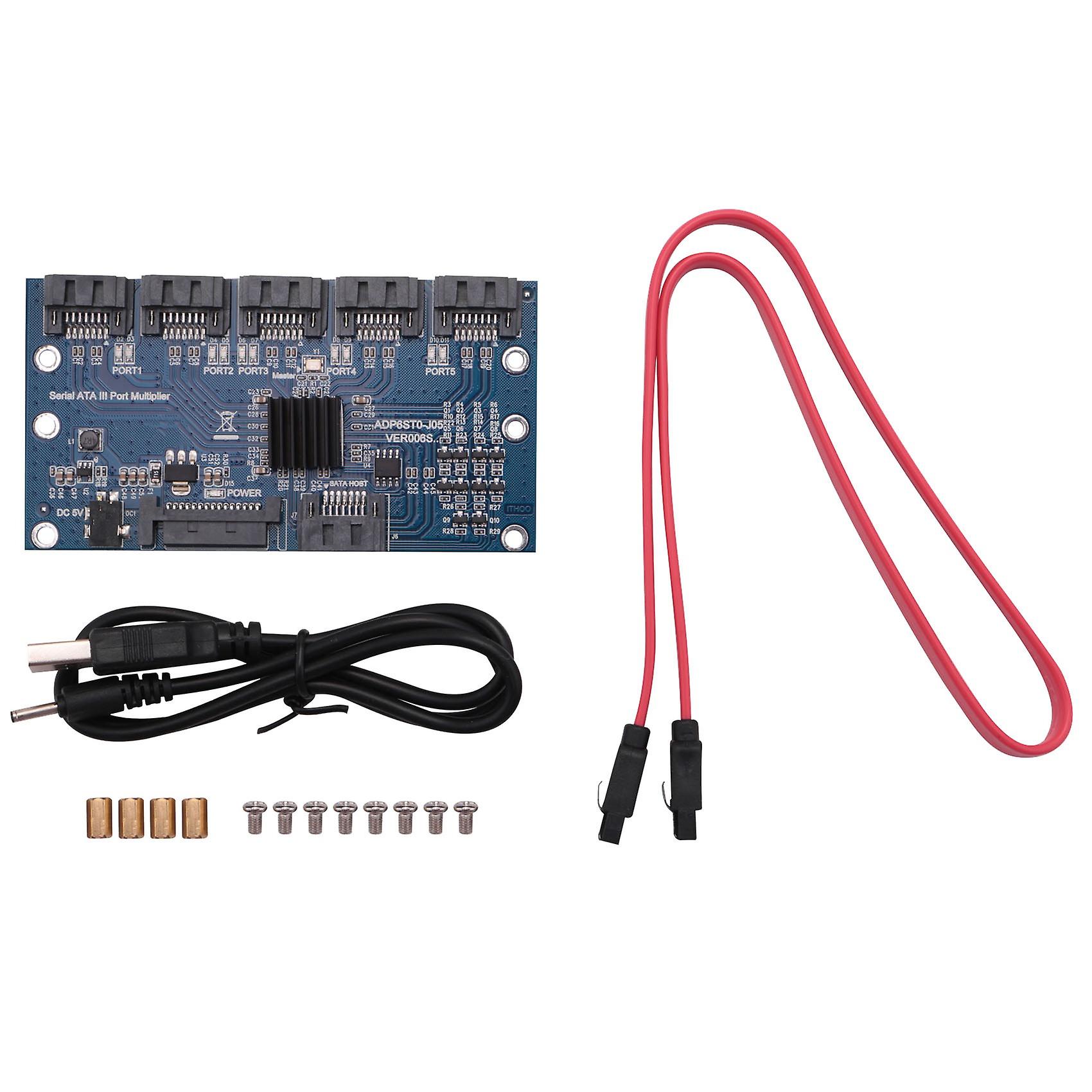 Controller Card Motherboard Sata Expansion Card 1 To 5 Port Sata3.0 6Gbps Multiplier Sata Port Rise