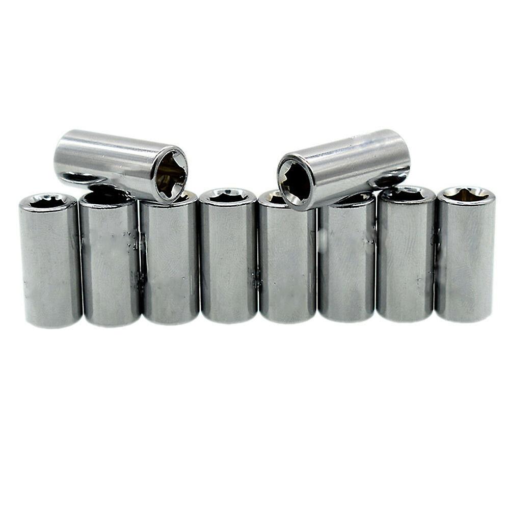 10pc 1/4\" Square Drive To 1/4\" Hex Shank Socket Bits Converter Quick Release Screwdriver Holder Impact Socket Conversion Adapter
