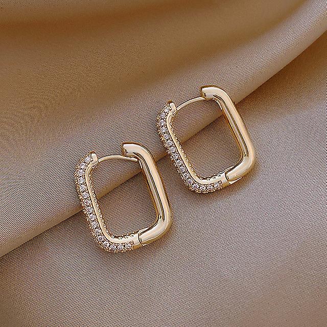 Exquisite Luxury Gold Color Earrings Natural Crystal Zircon Women's Popular Engagement Gifts Jewelry Accessories