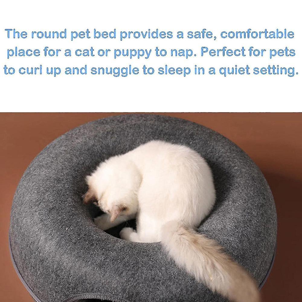 Lit Nid Pour Chat Avec Oreilles Et Jouet Suspendu - Couchage Douillet Semi-fermé, Coussin Amovible, Lavable
