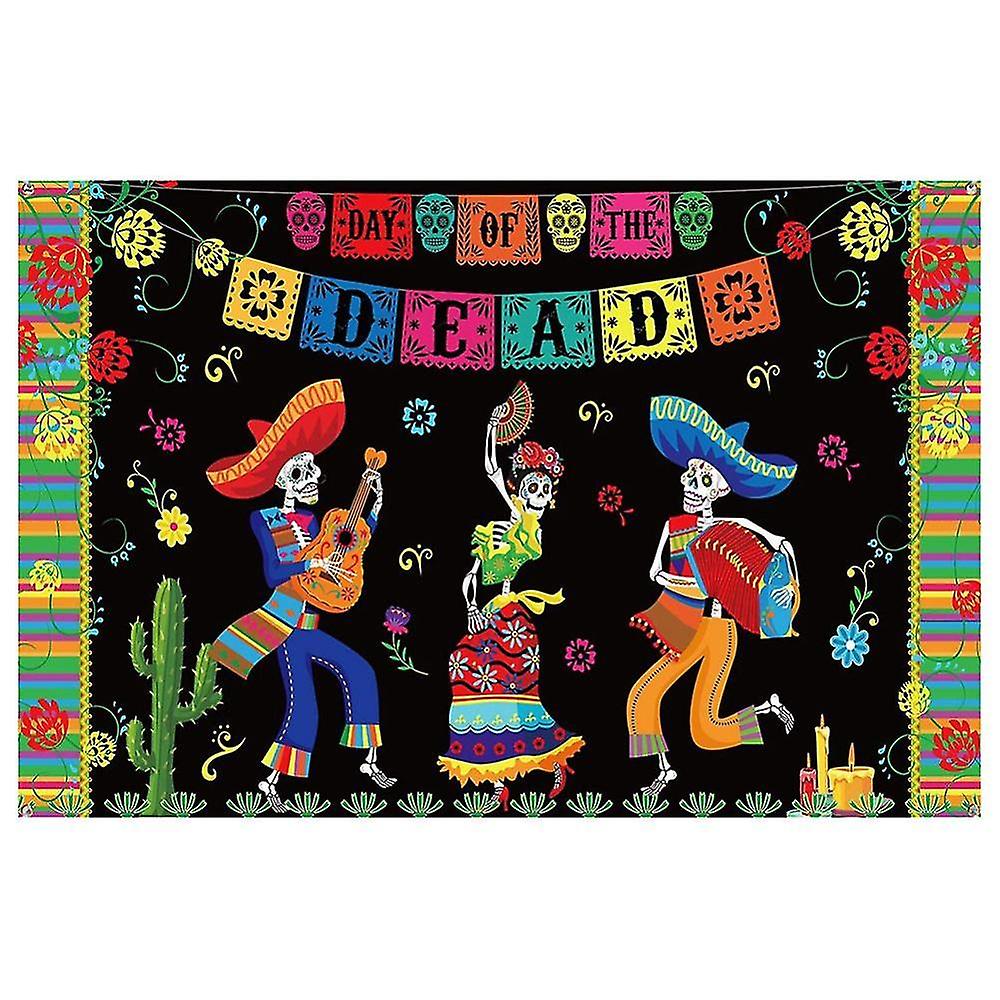 6 X 3.6 Ft Extra Large Fabric Day Of The Dead Backdrop Banner