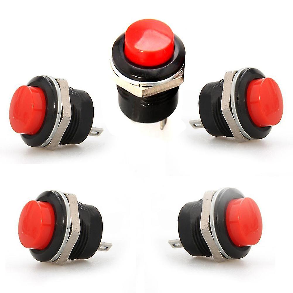5 Pcs Momentary On/off Push Buttons Horn Switch For Car Mini Auto Resetting Key