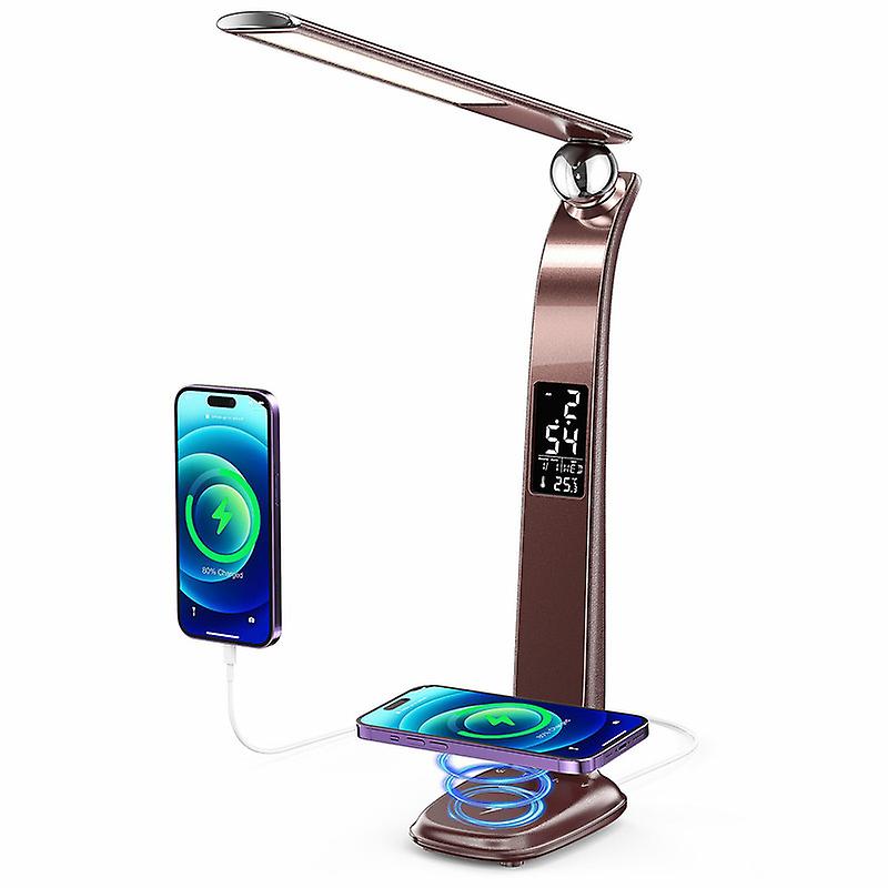 3 In1 Multifunctional Led Desk Lamp With 10w Fast Wireless Charger,night Light, Office Table Lamp