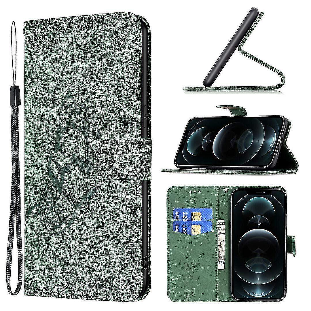 Compatible With Iphone 12 Pro Green Butterfly Mobile Case