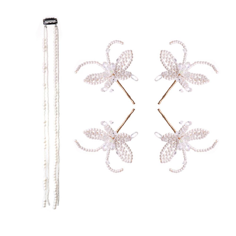 Women's Headdress Set With Durable Beaded Butterfly Design