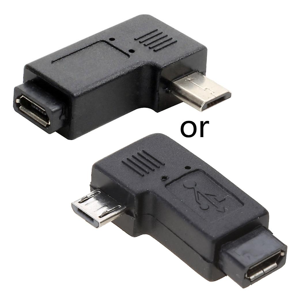 90 Degree Micro USB Male to Micro USB Female Adapter Connector Charge & Data