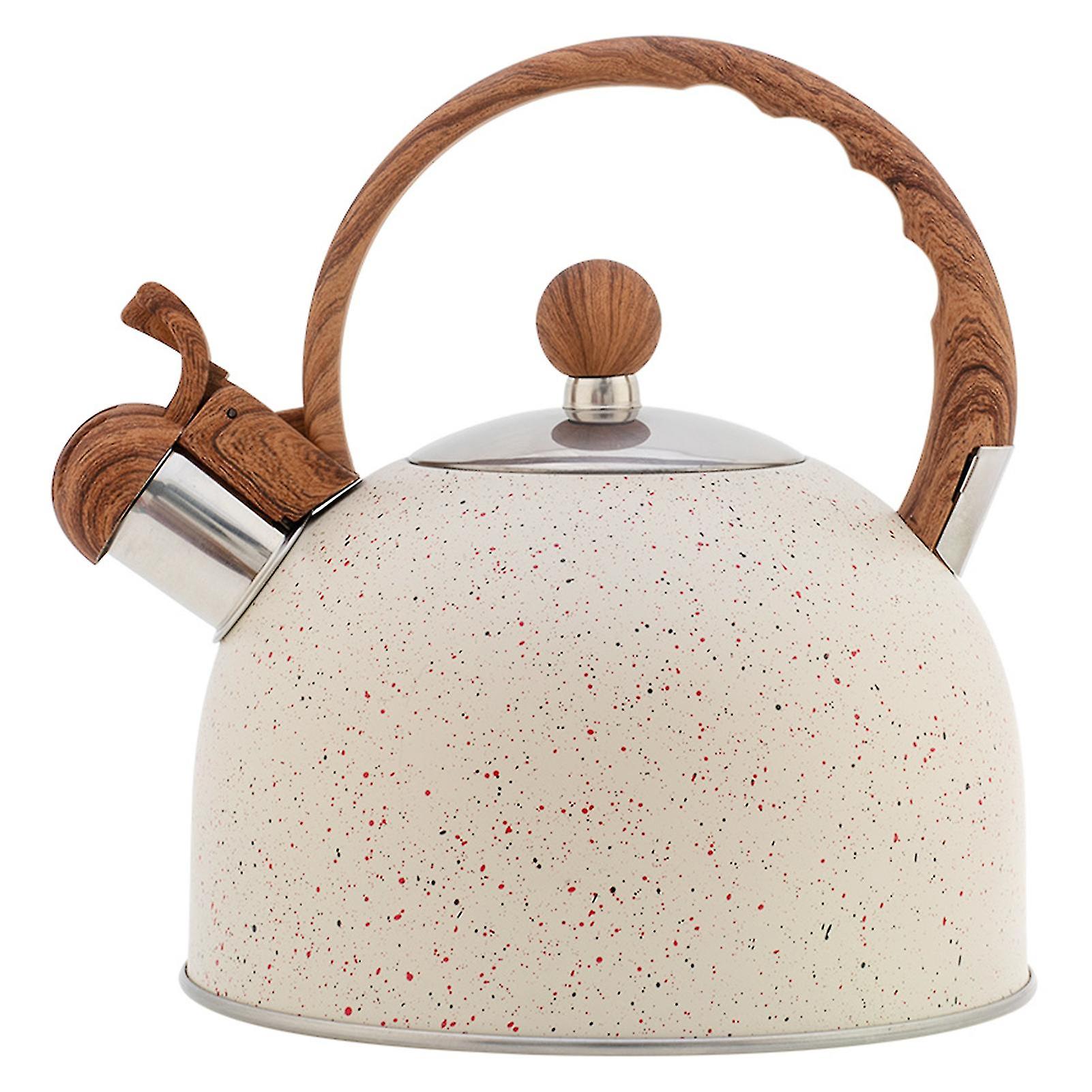 Whistling Teapot 3L Light Green Flat Bottom Stainless Steel Engineering Plastic Handle Tea Kettle for Home