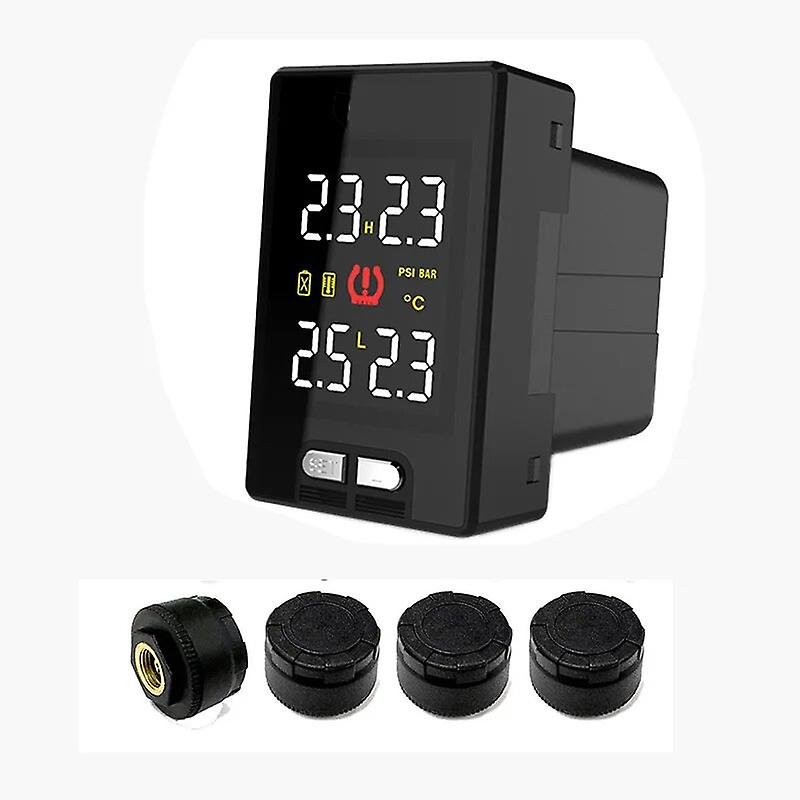 Smart Car Tpms Tire Pressure Monitor System For Toyota Honda Nissan Mazda With 4 Sensors Wireless Alarm Systems Lcd Display