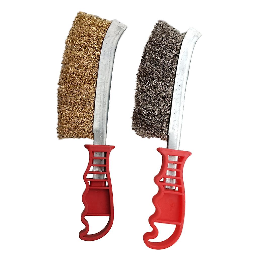 2pcs Dense Wire Hand Brushes Metal Rust Paint Cleaning Tool