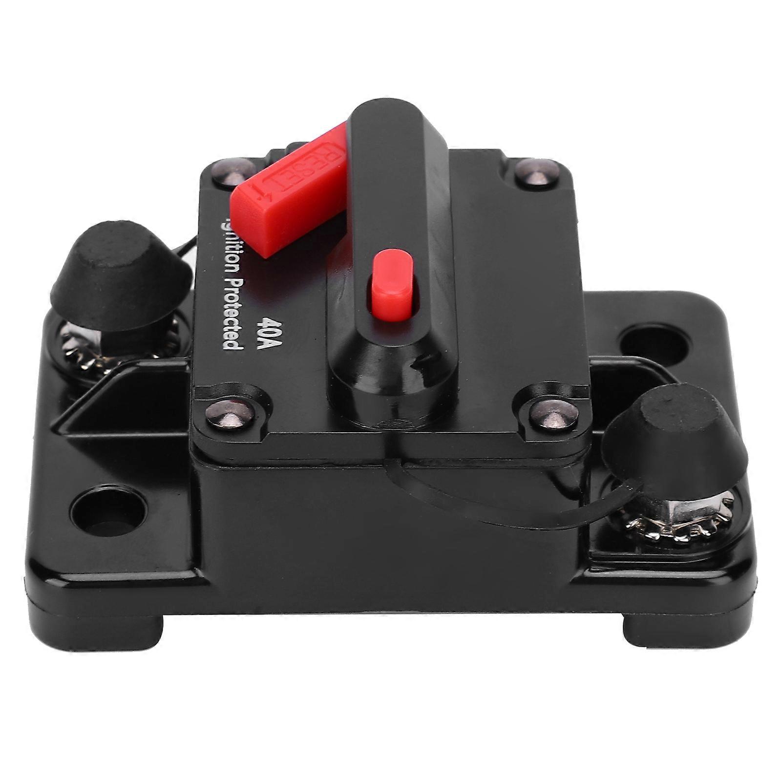 Circuit Breaker, Auto Reset Fuse Holder with Manual Reset Waterproof Fuse Red DC12‑42V for Car Stereo o RV Home Marine Boat Truck(40A) 7VN1U