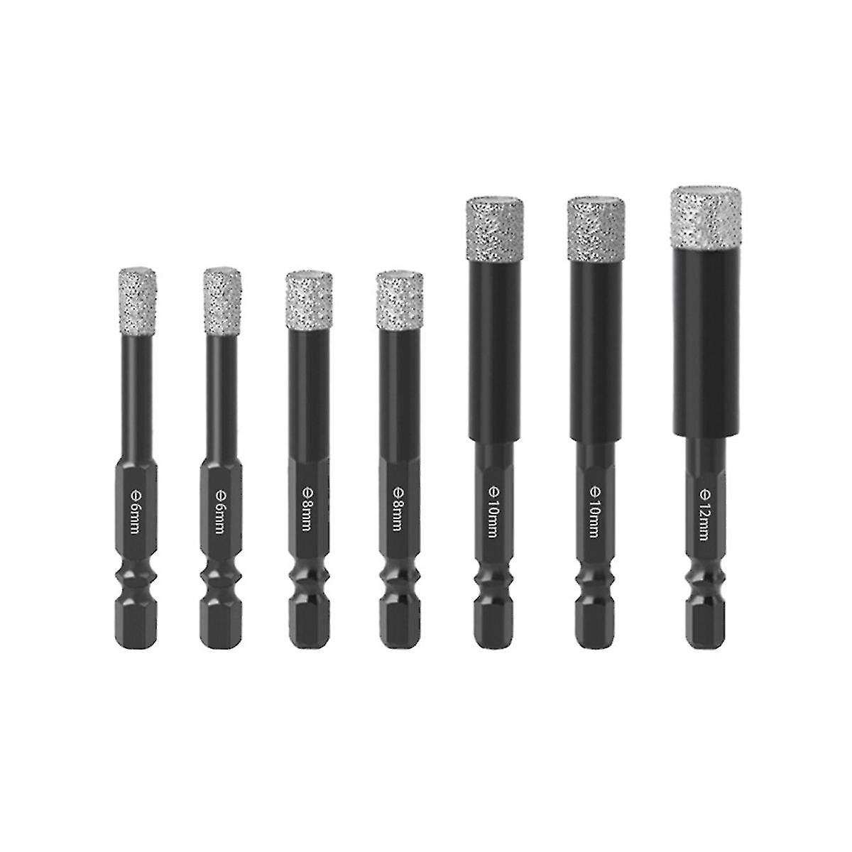 7pc Brazed Ceramic Tile Drill Multi-function Vitrified Brick Diamond Hole Opener Set