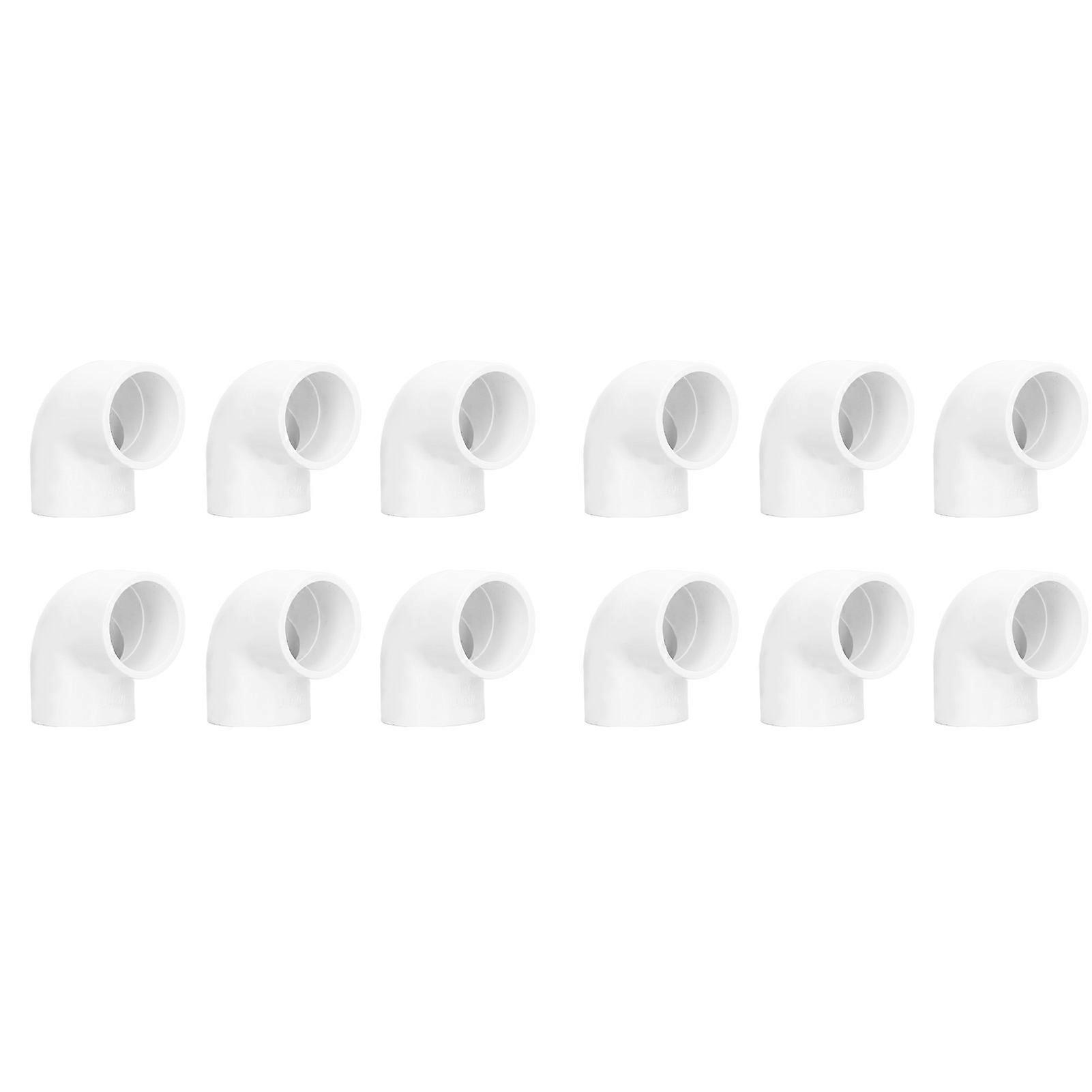 12Pcs PVC Pipe Fittings 90 Degree Elbow Adapter 2 Way Plastic Water Supply Joints 25mm ID