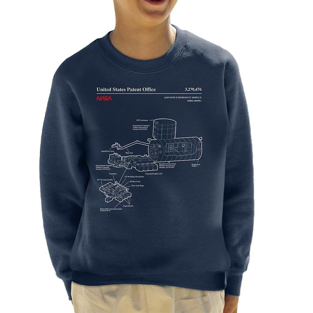 NASA Japanese Experiment Module Kibo Blueprint Kid's Sweatshirt