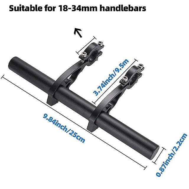 25cm Bicycle Handlebar Extended Bracket Bike Mount Bar Computer Holder Support Rack Alloy Stand Double Frame Bicycle Clip Bicycle Small Parts